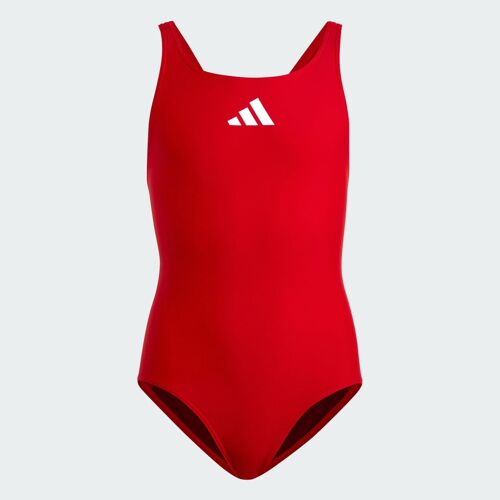 Maillot De Bain Uni À Petit Logo Adidas - Better Scarlet / White / Shadow Red - 11-12a