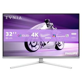 Philips Evnia 8000 32M2N8900 - Moniteur OLED - jeux - 32" (31.5" visualisable) - 3840 x 2160 4K @ 240 Hz - 1000 cd/m² - 1500000:1 - DisplayHDR 400 True Black - 0.03 ms - 2xHDMI, DisplayPort...