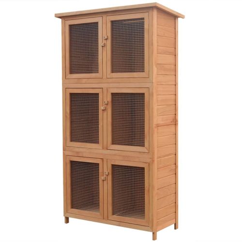 Cage Pour Animaux 6 Compartiments 55,6 X 32 X 24,9 Cm Bois Helloshop26 02_0000575