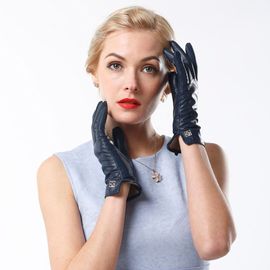 Gants En Cuir De Mouton Véritable Pour Femmes Élégants Et À La Mode En Cuir D'agneau Chaud Faits À La Main Luxueux Hiver S2110