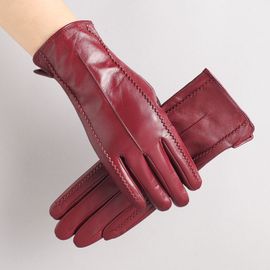 Gants En Peau De Mouton Pour Femmes Doublure En Laine Respirante Gants De Chèvre De Conduite Cuir Véritable Court Écran Tactile Mode Nouveau