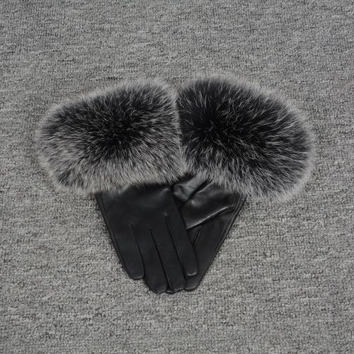 Gants En Cuir Véritable Pour Femmes Gants En Peau De Mouton Véritable Et En Fourrure De Renard Style Tendance S7200 Nouvelle Arrivée