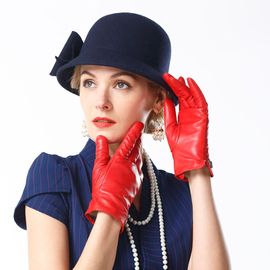 Gants En Cuir De Mouton Véritable Pour Femmes Élégants Et À La Mode En Cuir D'agneau Chaud Faits À La Main Luxueux Hiver S2110