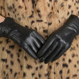Gants En Cuir De Mouton Véritable Pour Femmes Gants Chauds Pour Dames Peau D'agneau Faits À La Main Mode Hiver S2109