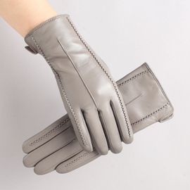 Gants En Peau De Mouton Pour Femmes Doublure En Laine Respirante Gants De Chèvre De Conduite Cuir Véritable Court Écran Tactile Mode Nouveau