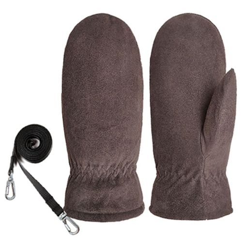 Gants En Peau De Mouton Thermique Unisexe Mitaines En Laine Mitaines En Cuir Véritable Fourrure Chaude Unis Issement Extérieur Isothiver S2905 2024