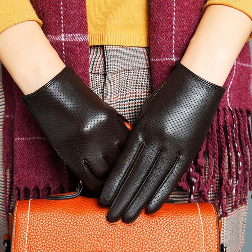 100% Véritable En Peau De Mouton En Cuir Gants De Conduite Pour Hommes Gants Mince Respirant Écran Tactile Hommes Mitaines S2759