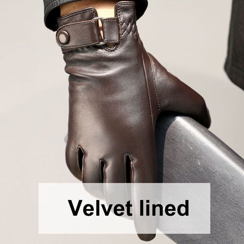 Gants En Cuir De Mouton Pour Hommes Haute Qualité 100% En Peau De Mouton Gants De Conduite Chauds Pour Écran Tactile Coupe-Vent Pour Hommes S2197