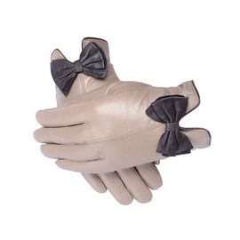 Gants En Peau De Mouton Doux Pour Femmes Gants En Peau De Mouton N?ud De Mode Coréen Hiver Et Automne S2809