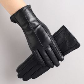 Gants En Peau De Mouton Pour Femmes Doublure En Laine Respirante Gants De Chèvre De Conduite Cuir Véritable Court Écran Tactile Mode Nouveau