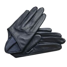 Gants En Cuir Véritable Pour Femmes Mitaines Féminines Élégantes Noires En Peau De Mouton Pure Style Court S2885 2024