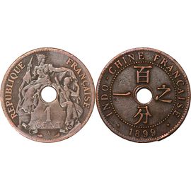 France - Indochine - 1899 - 1 Centième - 19-202