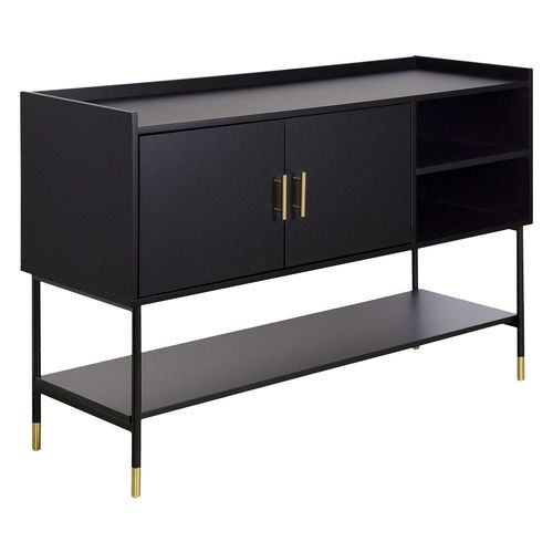 Buffet 2 Portes Et 2 Niches Teddy - Noir
