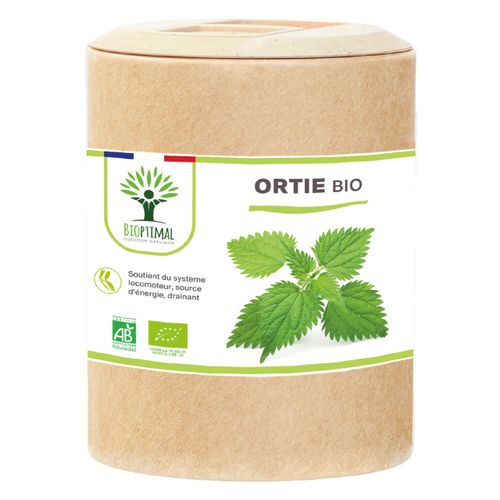 Ortie Bio - Urtica Dioica - Complément Alimentaire - 100% Poudre De Feuille Ortie - Vitalité Articulation - 250 Mg/Gélule - Fabriqué En France - Vegan - 200 Gélules 