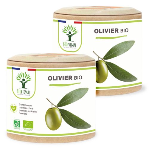 Olivier Bio - Complément Alimentaire - Circulation Sanguine Diurétique Défenses Immunitaires - Feuilles D'olivier En Poudre - Fabriqué En France - 2x60 Gélules 