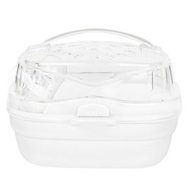 Hamster Étui De Transport Cage Portable Léger Petit Animal Étui De Transport Pour Voyage En Plein Air Clair De Lune Blanc