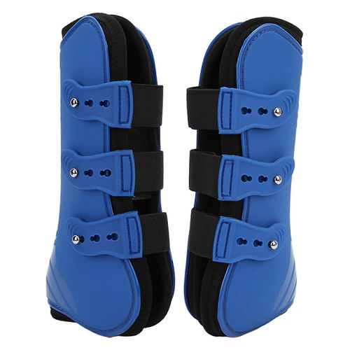 2pcs Cheval Avant Jambe Bottes Pu Shell Cheval Tendon Bottes Pour Sauter Course Sports Bleu Avant Jambes Avant L