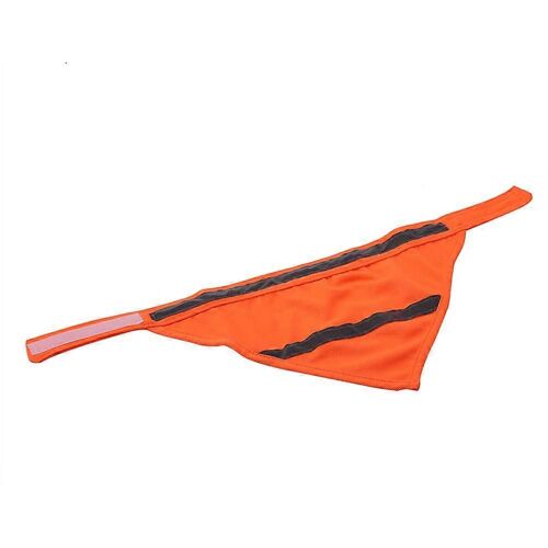 Réfléchissant Pet Dog Puppy Écharpe Collier Bavoir Foulard (Orange Fluo L)