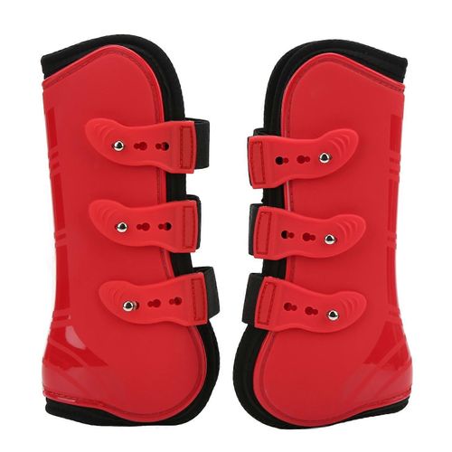 Cheval Avant Tendon Bottes Réglable Cheval Avant Jambes Bottes De Soutien Pour L'entraînement Course Jambes Avant Rouges Xl 2pcs