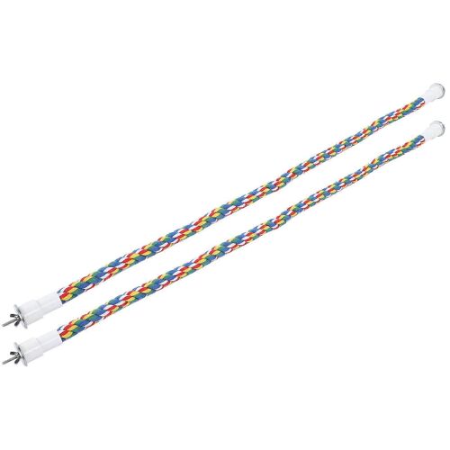 2 Pcs Oiseau Corde Perchoirs De Couleurs Vives Fait Main À Mâcher Jouet Perroquet Balançoires Spirale Stand80cm