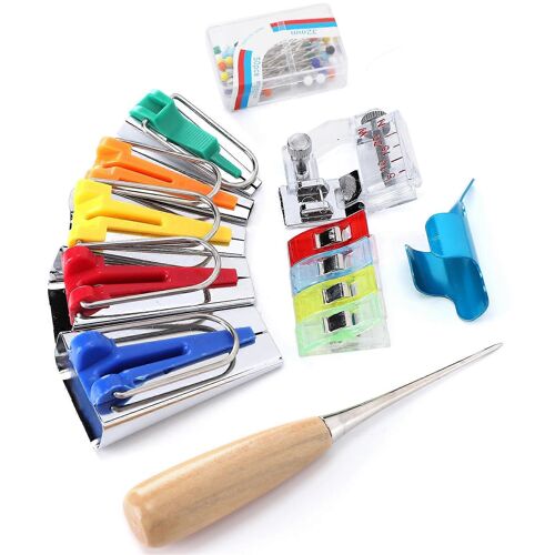 Biais En Tissu Rubans Adhésifs Manuel Bricolage Pied-De-Biche Reliure Pince À Coudre Ensemble D'outils De Courtepointe