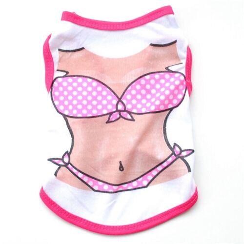 Chemise De Gilet Pour Animaux De Compagnie Sans Manches De Couleur Vive Confortable Et Respirant Gilet Pour Chien Débardeur Pour Teddy Bichon Poméranian Bikini M, 25g / 0.9oz