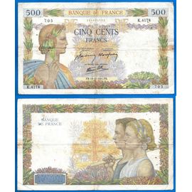 France 500 Francs 1941 Billet La Paix Frcs Frs Frc Grand Billet