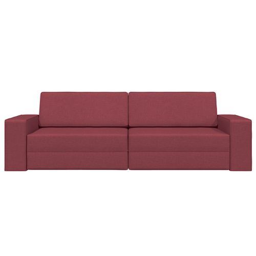 Vidaxl Canapé Lit 2-En-1 Rouge Vin 245x150x60.5 Cm Tissu