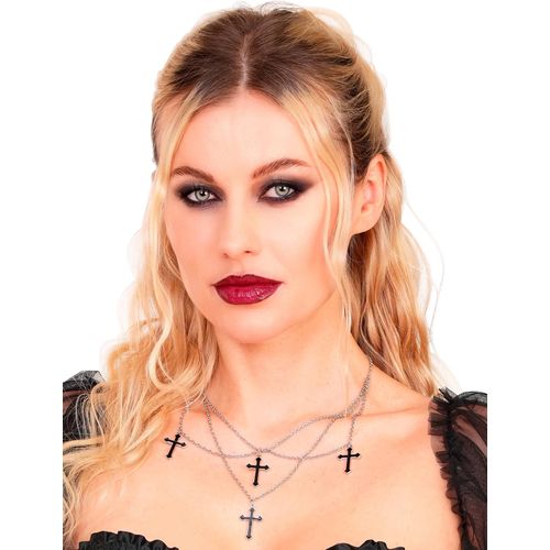 Collier Croix Gothiques Noires Adulte
