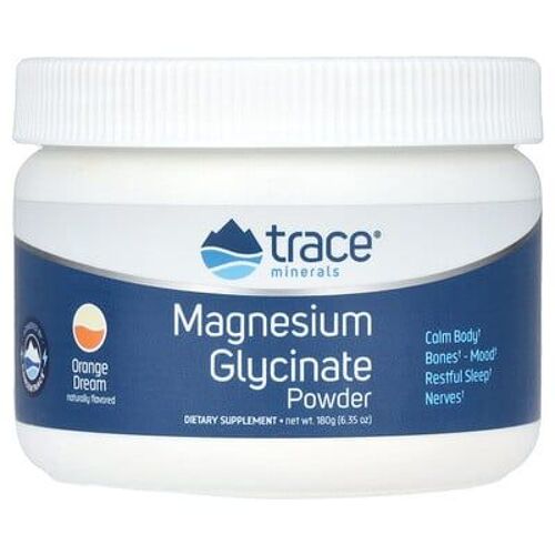 Trace Minerals ® Poudre De Glycinate De Magnésium, Orange, 180 G 