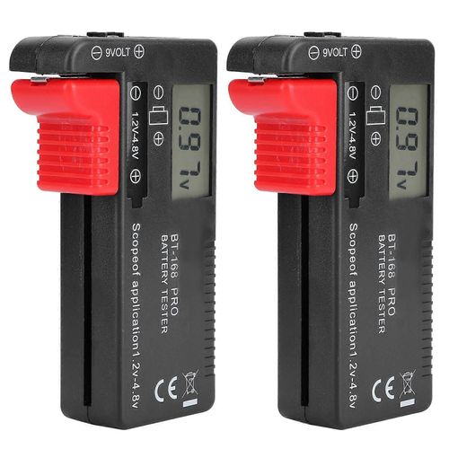 2pcs Capacité De Batterie Numérique Testeur Vérifié Outil De Test De Batterie De Vérification De Tension