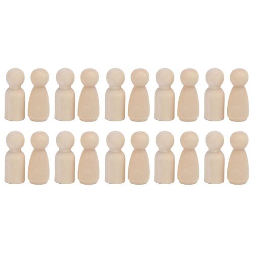 20pcs Poupées De Cheville En Bois Inachevées En Forme D'ange Enfant En Bas Âge Poupée De Bois Corps Pour Enfants Bricolage Artisanat Jouets Cadeaux Graffiti43mm