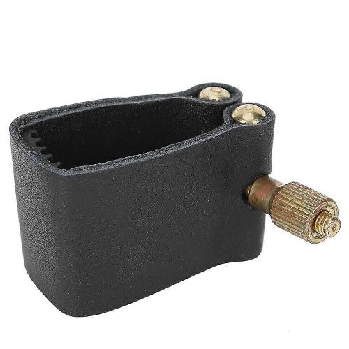 Saxophone Ligature Noir Cuir Pu Métal Durable Instruments De Musiquec65 Alto