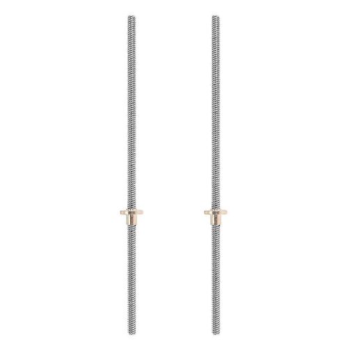 2pcs 300mm 8mm T8 tige filetée vis mère avec écrou T8 pour imprimante 3D machine axe Z (300mm)