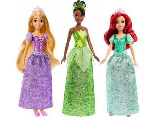 Coffret 3 Poupées Disney Ariel Tiana Raiponce + 2 accessoires - Poupee mannequin 30 Cm - Set Princesse et 1 Carte - Jouet Fille