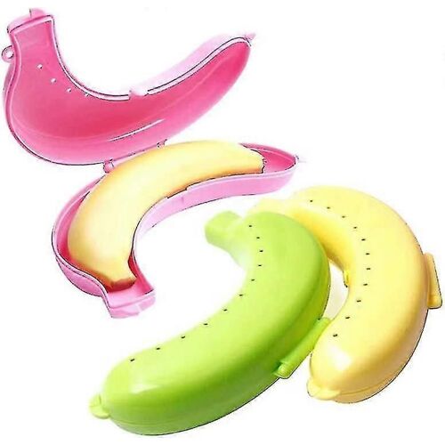 Drôle de caisse de banane, coffre-fort de banane de 3 paquets (sans bpa), boîte de stockage de banane banane, support de banane pour les voyages en plein air