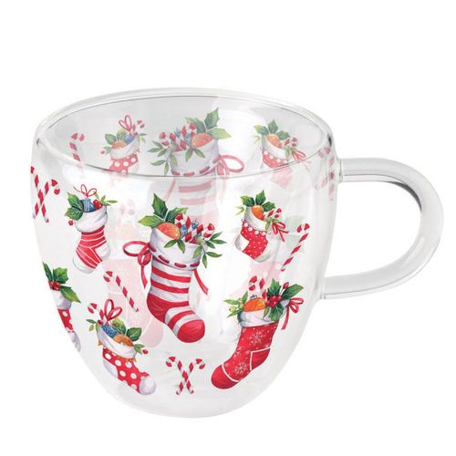 Tasse À Thé En Verre Double Paroi Noël 200 Ml