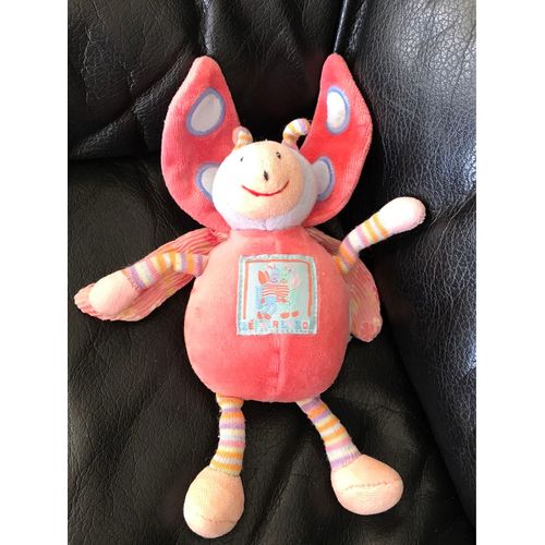 Peluche Coccinelle Zéphir Et Zoé Rose Et Bleu 16-18cm Moulin Roty 