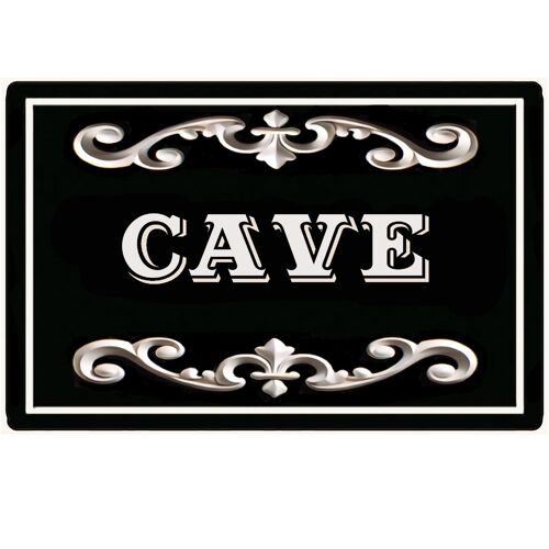 Plaque de porte en métal Cave