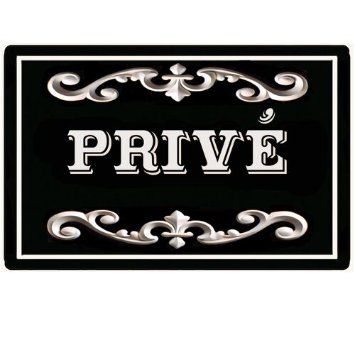 Plaque de porte en métal Privé