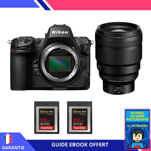 Nikon Z8 + Z 85mm f/1.2 S + 2 SanDisk 512GB Extreme PRO CFexpress Type B + Ebook 'Devenez Un Super Photographe' - Hybride Nikon
