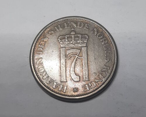 1 Krone Norvège Le Monogrammes D'haakon Vii 1951 Ng_14