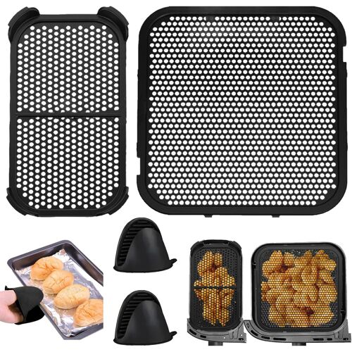 KALANKA-4 Pièces Accessoires Air Fryer, Grille Anti Eclaboussure, Réutilisable Silicone Anti Eclaboussure pour Prévient Eclaboussures Graisse Protection Air Fryer