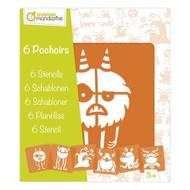 Avenue Mandarine Set De 6 Pochoirs Enfants, Monstres - Orange