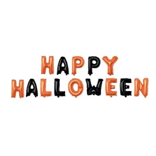 Ballon Alu Happy Halloween - Décoration de fête - Orange, Mandarine - 30 cm