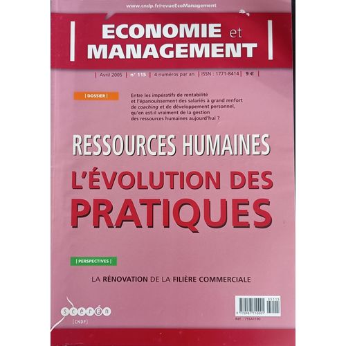 Economie Et Management - Ressources Humaines, L'Évolution Des Pratiques
