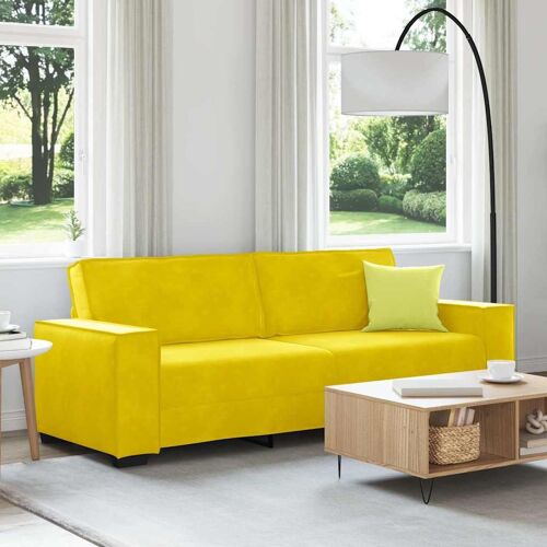 vidaXL Canapé à 3 places Jaune 180 cm Velours