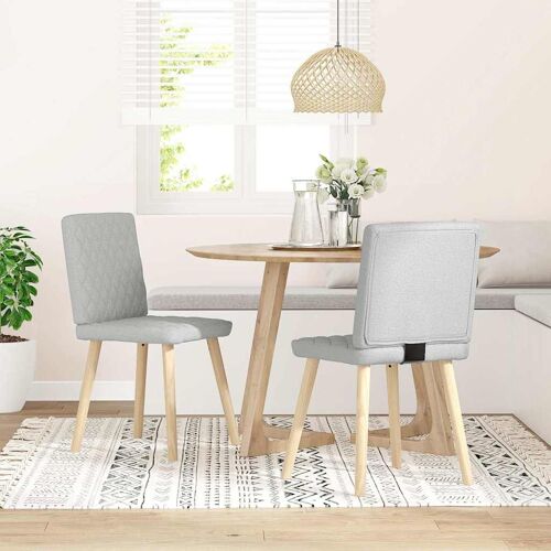 vidaXL Chaises à manger lot de 2 gris nuage tissu