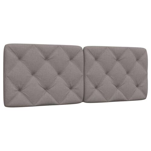 vidaXL Coussin de tête de lit taupe 140 cm tissu