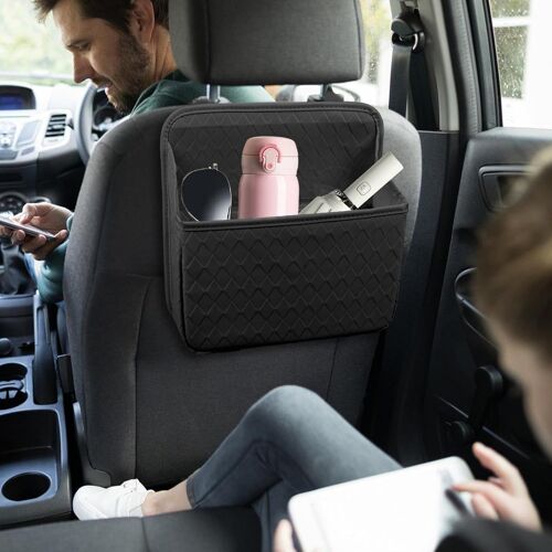 Sac De Rangement Pour Siège Arrière De Voiture, Organiseur De Dossier De Siège Auto - Sac De Rangement Étanche En Cuir Pour Siège Arrière, Organiseur De Siège Multifonction Pliable, Accessoires De Voiture Pour Monospace Et Voiture